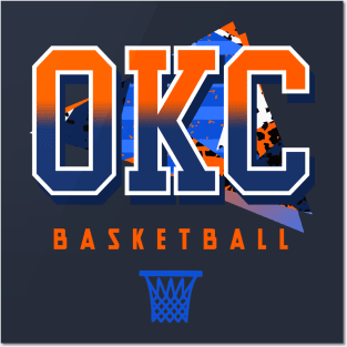 Oklahoma City Retro Basketball Posters and Art